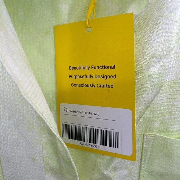 NWT Everlane x Marques Almeida Tie-Dye Satin Seafoam Button Down Tunic Shirt L - Picture 7 of 9